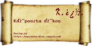 Káposzta Ákos névjegykártya